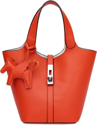 Vista 33 de Bolso de mano para mujer, de piel vegana, bolso de mano con asa superior, bolso de hombro con bolso pequeño desmontable
