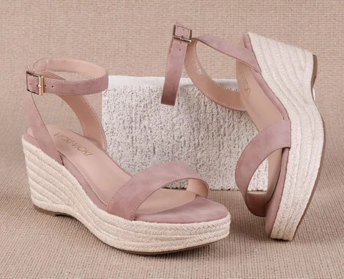 Vista 7 de VICKIVICKI Alpargatas de verano para mujer, sandalias de plataforma con correa de tobillo y puntera abierta