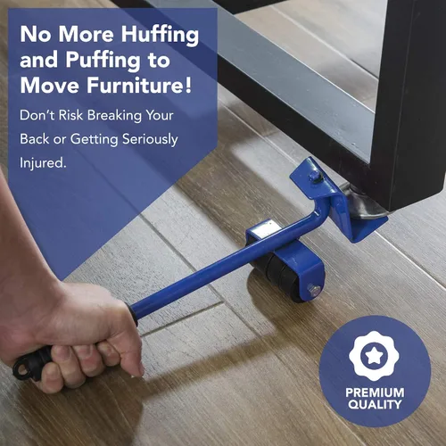 Vista 7 de Deslizadores de ruedas para muebles grandes fáciles de usar - Juego de herramientas de elevación y mudanza de electrodomésticos - Herramientas