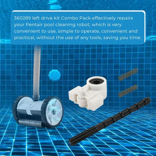 Vista 6 de Piezas de repuesto para limpiador de piscinas Pentair 360289 - Kit de accionamiento izquierdo, repuesto para Pentair Kreepy Krauly Rebel Warrior