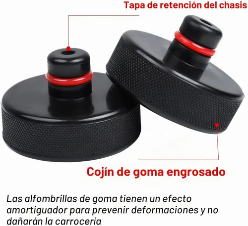 Vista 2 de Almohadilla de gato de elevación compatible con Tesla Modelo 3/Y/S/X 2013-2026 Herramienta de adaptador de almohadilla de goma con bolsa