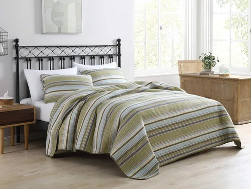 Vista 5 de Stone Cottage - Colección Fresno - Juego de edredón - 100% algodón, ropa de cama reversible con fundas a juego, individual, neutro