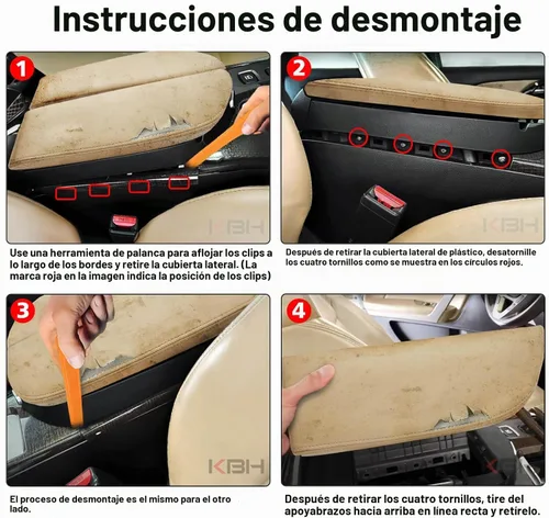 Vista 6 de KBH - Funda de repuesto para consola central Acura MDX 2007-2013, piel de Negro