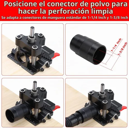 Vista 7 de GOINGMAKE Plantilla de Bisagra Oculta de 3 Ejes Ultra con Guía Extra de Agujero para Tornillo de Bisagra y Abrazadera Rápida, Plantilla de Bisagra