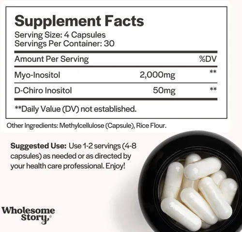 Vista 2 de Myo & D Chiro Inositol Cápsulas + Polvo Myo-Inositol & D-Chiro Inositol Cápsulas & Suplemento en Polvo Suplementos de fertilidad