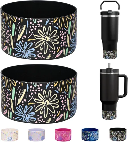 Vista 20 de WK IEASON 2 Piezas Protector de Base Tipo Bota para Vaso Stanley Quencher Adventure 40oz y Stanley IceFlow 20oz 30oz y Compatible con Botella de 3D