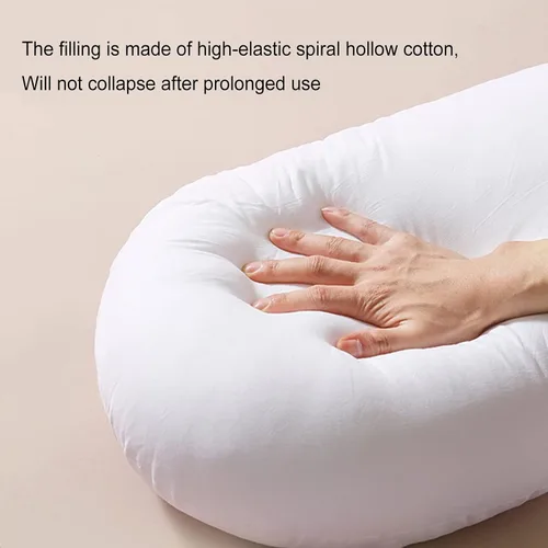 Vista 6 de Almohada de embarazo con almohada de memoria, almohada corporal en forma de U para mujeres embarazadas para ayudar a dormir, con funda de algodón