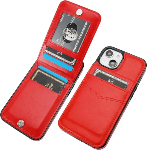 Vista 19 de KIHUWEY Compatible con iPhone 14 Funda Cartera con Soporte para Tarjeta de Crédito, Flip Cuero Premium Cierre Magnético Soporte Funda Protectora