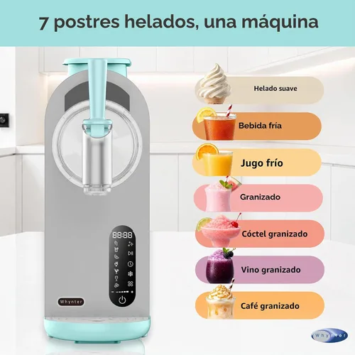 Vista 2 de Whynter Máquina de helado y granizado suave 7 en 1, 1.6 cuartos de galón Turquesa