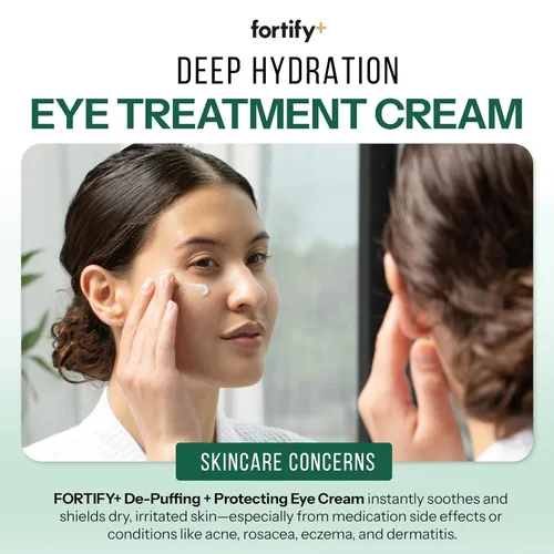 Vista 4 de Fortify Skincare Crema para debajo de los ojos con cafeína y péptidos - 3 en 1: desintoxicación, tratamiento, aumento - reduce la hinchazón, ojeras