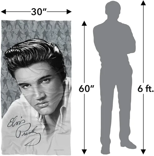 Vista 6 de Trevco Elvis Presley Moves - Toalla de playa con licencia oficial de 30 x 60 pulgadas