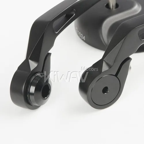 Vista 7 de KiWAV Espejos de extremo de barra de motocicleta retro negro compatible con manillar roscado M6