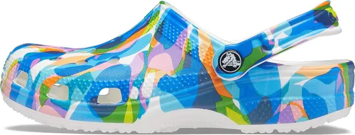 Vista 7 de Crocs Clogs - Zuecos clásicos para adultos, estampados unisex, Blanco/Multi, 14 Women/12 Men