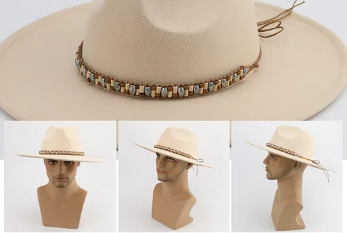 Vista 5 de Sombrero Fedora de ala ancha grande para mujer