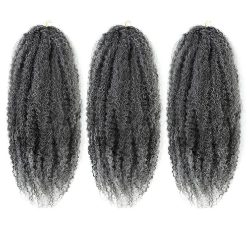 Vista 13 de Dansama Cabello Marley, 24 pulgadas, cabello trenzado Marley Twist, extensiones de cabello rizado rizado (24 pulgadas (paquete de 3), #1)