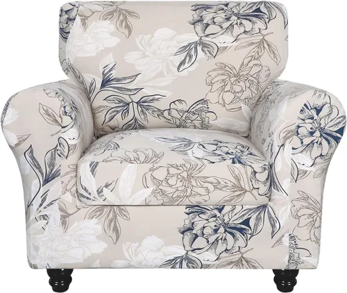 Vista 60 de SearchI Funda elástica para sofá, funda para sillón de 2 piezas con funda de cojín separada para silla, protector de muebles lavable para sala