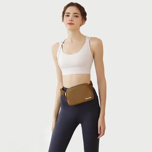 Vista 58 de Cangurera cruzada para mujer, mini bolsa para cinturón de 1 litro con correa ajustable de 32 a 51 pulgadas, bolsa de cintura pequeña para viajes