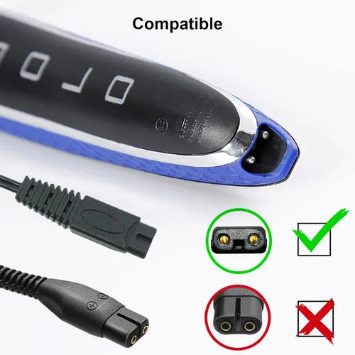 Vista 3 de Paquete de 2 cargadores de afeitadora USB para microtouch Solo Electric Shaver Solo Cable de carga de 31.5 pulgadas con 4 cepillos de limpieza