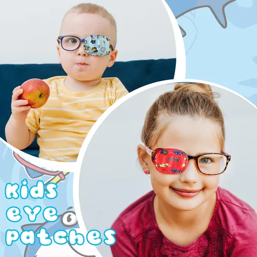 Vista 3 de Panelee 10 parches para ojos para niños, 10 estilos, parches adhesivos para los ojos para niños y niñas, sin látex, almohadillas perezosas a granel