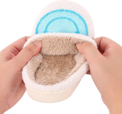 Vista 3 de Bad - Pantuflas de conejito para mujeres y hombres, suaves y mullidas, cálidas, acogedoras, con corazón, pantuflas de felpa sin cordones