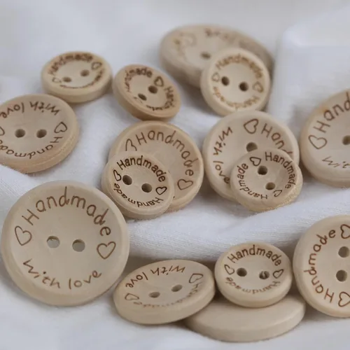 Vista 6 de 150 botones de madera hechos a mano para manualidades de 3/5 3/4 1 pulgada, botones de madera mixta, redondos, de madera, hechos a mano, con botones
