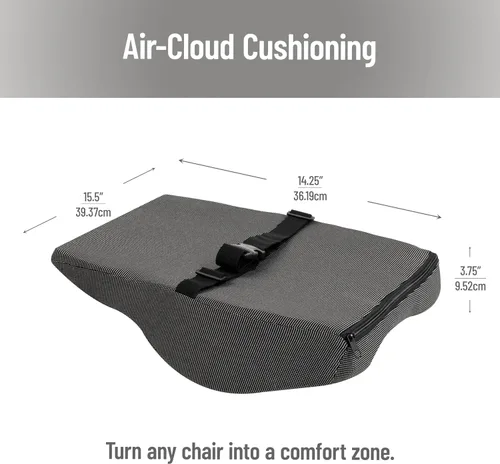 Vista 3 de Mind Reader Cojín de apoyo lumbar para silla de oficina y asiento de automóvil, espuma viscoelástica y núcleo de gel refrescante, tecnología