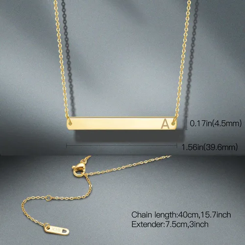 Vista 3 de Zillaly Collar de barra horizontal de oro rosa de oro rosa de acero inoxidable chapado en oro de 18 quilates, cadena ajustable para mujer