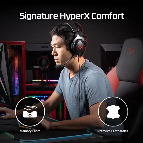 Vista 3 de HyperX - Auriculares DTS con cable Cloud Core auriculares para juegos X para PC, Xbox XS y Xbox One - negro