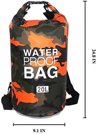 Vista 2 de Bolsa seca impermeable de PVC – Bolsa de almacenamiento seca ligera con tapa enrollable – Múltiples opciones