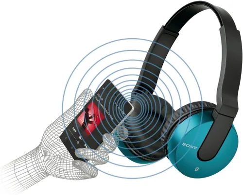 Vista 3 de Sony MDRZX550BN Bluetooth y auriculares con cancelación de ruido (azul)