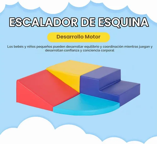 Vista 3 de Dkelincs Bloques de escalada de espuma suave de 4 piezas para niños pequeños de 1 a 3 años, estructuras de juego de actividades para gatear