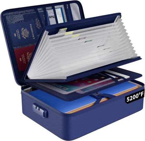Vista 14 de ENGPOW Fireproof File Organizer Bag with 13 Pockets Accordion File Folder