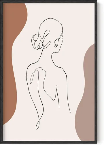 Vista 56 de HAUS AND HUES Arte de pared minimalista - Dibujo moderno de líneas abstractas, impresión de boceto femenino simple, obra de arte para el hogar