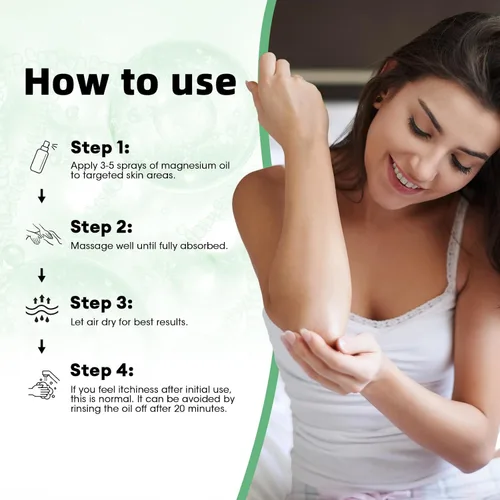 Vista 6 de iMATCHME Spray de aceite de magnesio para pies y cuerpo – Spray tópico de magnesio para dormir, calambres en las piernas y relajación muscular