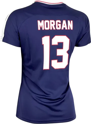 Vista 4 de Camisa de Estados Unidos para mujer, camiseta de jugador USWNT, azul, oficial de la Asociación del Equipo Nacional de Fútbol de Estados Unidos