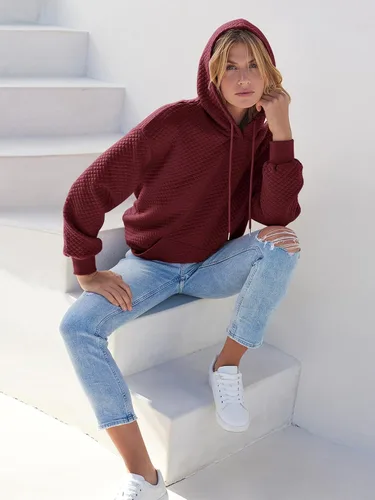 Vista 8 de MEROKEETY Sudadera acolchada de gran tamaño para mujer, de manga larga, con cordón y bolsillo