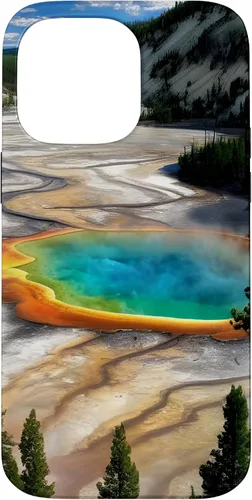 Vista 21 de Funda de vacaciones de verano para iPhone 16 Yellowstone National Park Rainbow geysers