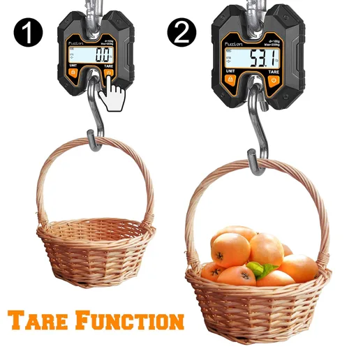 Vista 6 de Báscula de Grúa Mini Fuzion – Báscula Colgante 440lb/200kg/1960N, Báscula para Venado con Pantalla LCD Grande, Funciones de Retención y Tara