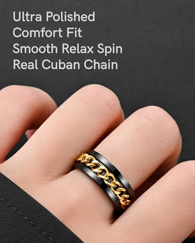 Vista 22 de King Ring 8mm Spinner Ring – Fidget Ring for Men & Women – Designed in USA
