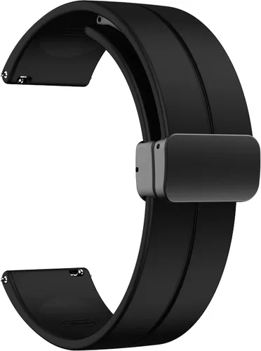 Vista 6 de Lamshaw Correa deportiva compatible con Garmin Forerunner 965, correa de repuesto de silicona suave con hebilla magnética compatible con Garmin