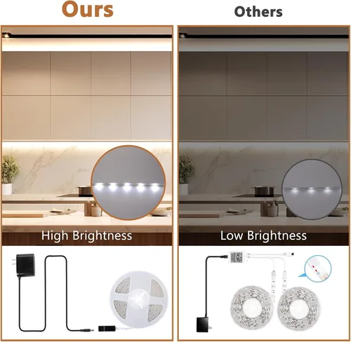 Vista 5 de Wefomey - Tiras de luces LED blancas, 100 pies de cinta de luz LED regulable y brillante de 24V con control remoto y aplicación, 2700K-6500K, 1440