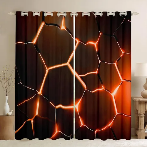 Vista 13 de Cortinas opacas con estampado de panal de abeja verde (30% -50%) con patrón hexagonal para ventana, cortina geométrica de colmena para dormitorio