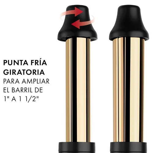 Vista 2 de Hot Tools Pro Artist - Varita rizadora 2 en 1 de oro de 24 quilates, 1-1 ½ pulgadas, múltiples estilos con una herramienta
