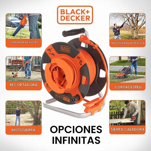 Vista 3 de BLACK+DECKER - Carrete de cable de extensión retráctil inversa de 50 pies