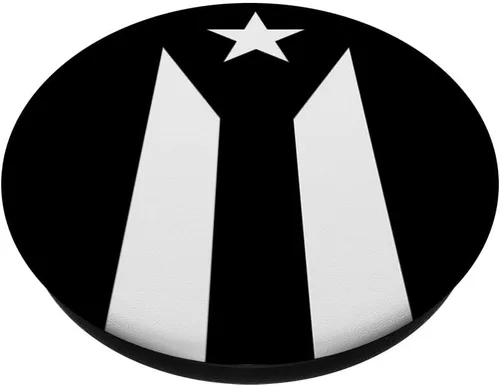 Vista 2 de Bandera Puerto Rico - PopSockets Grip y Soporte para Teléfonos y Tabletas, Negro