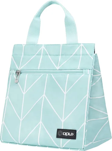 Vista 10 de opux Bolsa de almuerzo tipo tote para mujeres, lonchera aislada tipo tote para niñas, niños, adultos, escuela y trabajo, bolsa de almuerzo