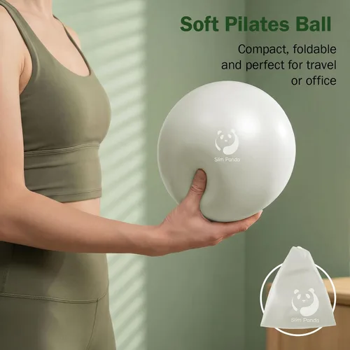 Vista 24 de Slim Panda Pilates Ball, 9 Inch Small Exercise Ball, Anti Burst Mini Yoga Ball for Stability, Workout, Barre, Core Strength, Physical Therapy