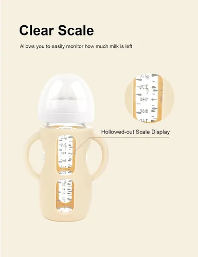 Vista 7 de 2 paquetes de fundas de silicona para biberones de vidrio Philips Avent, fundas para biberones de bebé resistentes a caídas sin BPA con asas A-rosa