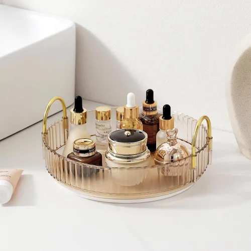 Vista 17 de Aveniee Organizador de maquillaje giratorio de 360 grados para tocador, organizadores de baño mejorados para perfume y cuidado de la piel