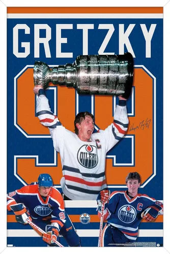 Vista 14 de Trends International Wayne Gretzky - Póster de pared de jersey, 22.4 pulgadas de largo x 14.7 pulgadas, versión enmarcada en madera de granero
